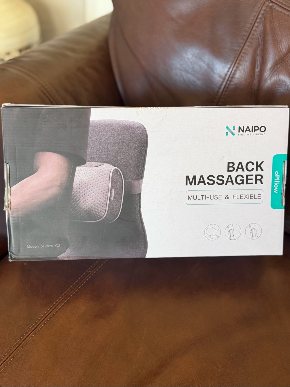 NAIPO oPillow Back/Multi-Use Massager With Heat, Model-C1, New Sealed Box!